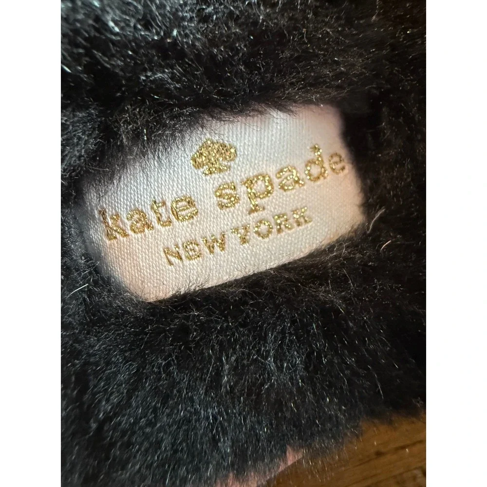 Kate Spade Belindy Leopard Faux Fur Cat Ear Slippers Kids B7 US 7 Girl Cheetah